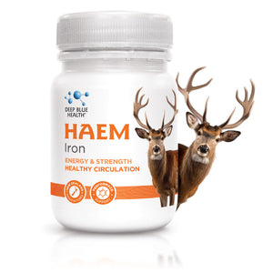 Haem Iron bottle with deer — Deep Blue Health NZ haem iron supplement