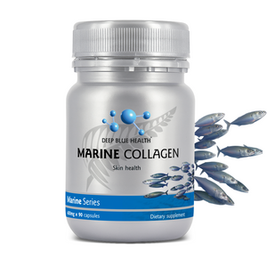 Deep Blue Health Marine Collagen 90 capsule bottle for skin health and joint support New Zealand